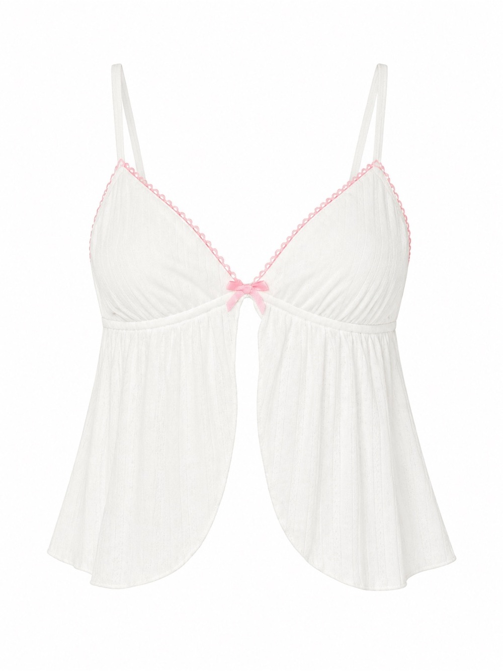 Edikted White Mesh Tank with Pink Trim